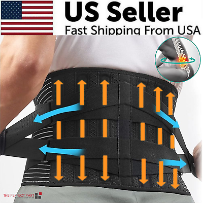 #ad Adjustable Lower Back Brace Lumbar Support Waist Belt For Men Women Pain Relief $18.59