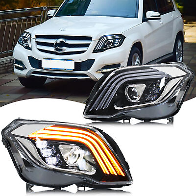 #ad LED Sequential Headlights for Mercedes Benz GLK350 GLK250 2013 2015 Front Lamps $569.99