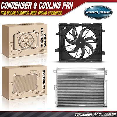 #ad AC Condenser amp; Cooling Fan w Shroud Kit for Dodge Durango Jeep Grand Cherokee $138.90