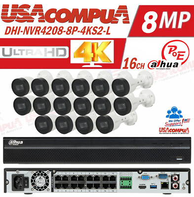 #ad Dahua Security Camera System 4MP Kit HD IPC HFW1431S1N S4 NVR4216 16P 4KS2 L lot $77.99