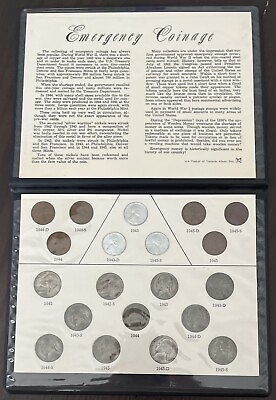 #ad EMERGENCY COINAGE WWII 20 COIN SET BOOKLET $75.00