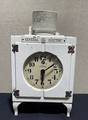 #ad Vintage 1930#x27;s GE Refrigerator Clock Telechron Original Paint Non Working $264.99