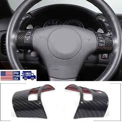 #ad Carbon Fiber ABS Steering Wheel Button Cover Trim For Corvette C6 2005 13 US $19.99