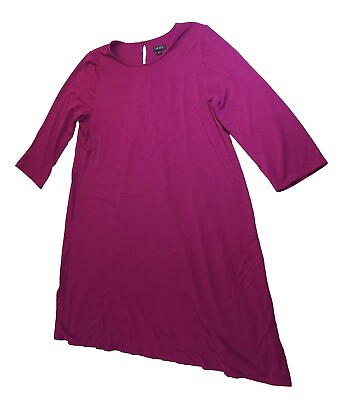 #ad J. Jill Wearever Tunic Top Women#x27;s L Purple Collection Long Sleeve Stretch Knit $12.88