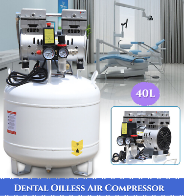 #ad 40Liter Portable Dental Air Compressor Oil Free Silent Air Pump 0.75KW $304.00