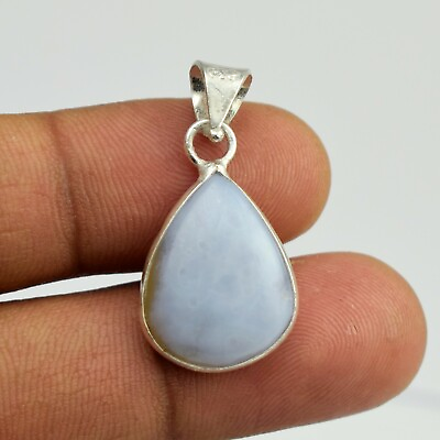 #ad Natural Blue Lace Agate Gemstone Handmade Pendant Ethnic Jewelry VP2593 $7.37