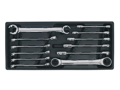 #ad Sealey Tool Tray With Flare Nut amp; Ratchet Ring Spanner Set 12 Pieces TBT13 GBP 194.46