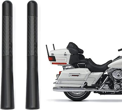 #ad 2pcs 4.7 in Motorcycle Radio Antenna Carbon Fiber For Harley Davidson Glide Tour $12.14