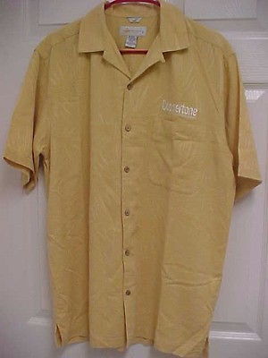 #ad COPPERTONE Polarized Lenses Men Silk Sewn Short Sleeve Camp Shirt M IL Migliore $9.99