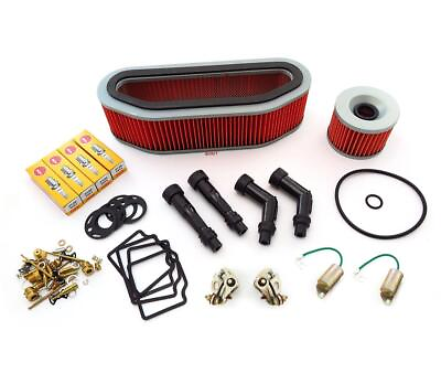 #ad Deluxe Tune Up Kit Plugs Caps Oil Air Filter Carb Kits Honda CB750K 72 76 $119.95