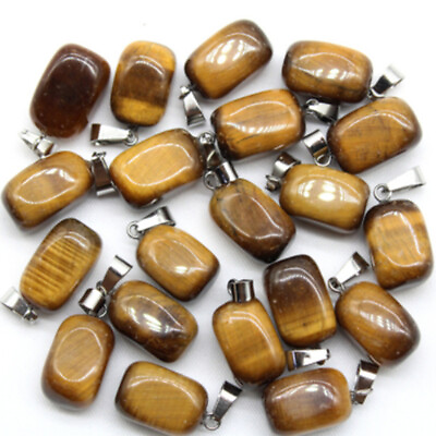 #ad Natural Irregular Tiger Eye Stone 50pcs Pendants Beads for DIY Jewelry Making $16.14