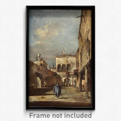 #ad Francesco Guardi Architectural fantasy with a courtyard Print 11x17 Art Poster $24.99