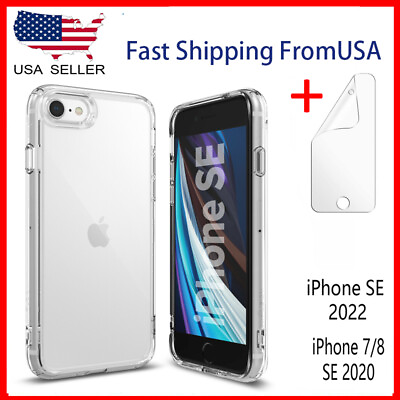 #ad For iPhone SE 2nd 3rd Gen 8 7 Clear Case Crystal Cover w Screen Protector $6.19