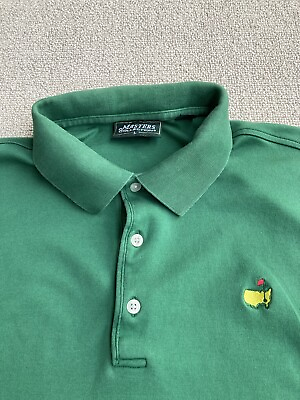 #ad Masters Collection Long Sleeve 100% Pima Cotton Green Shirt Size L $18.95