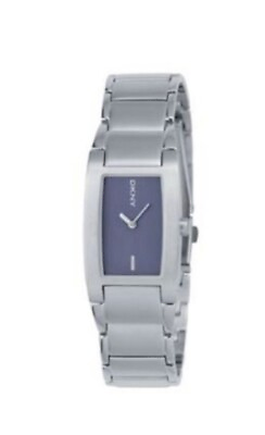 #ad DKNY Women#x27;s Rectangle Bezel Blue Face All Stainless Steel Watch NY3078 $14.99