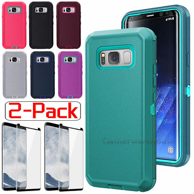 #ad For Samsung Galaxy S8 S8 Plus S9 Case Shockproof Rubber Cover Glass Protector $10.99