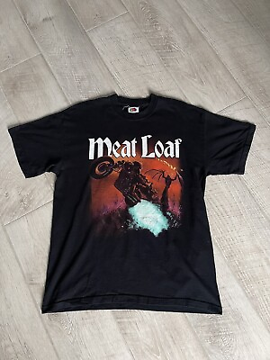 #ad Vintage Meat Loaf Tee 2002 Tour Bat our of Hell Size L $75.00