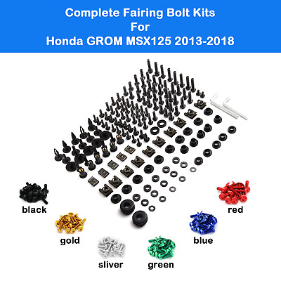 #ad Complete Full Fairing Bolts Kit Screws Fit For Honda GROM MSX125 2013 2018 $17.99