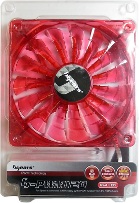 #ad B Pwm 120 Red 2 Ball Bearing Red LED Fan with High Speed Extreme Airflow $18.74