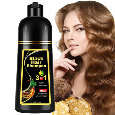 #ad Instant Black Hair Dye Shampoo 3 In 1 For Gray Hair Coverage For Women amp; Men $13.42