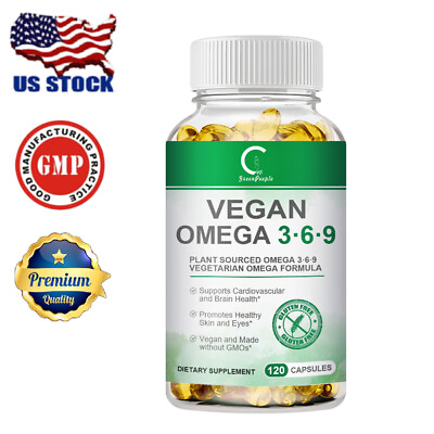 #ad Omega 3 6 9 Vegan Capsules 1360mg High Strength Fatty Acids Immune Support $13.88