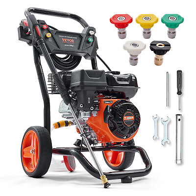 #ad VEVOR Gas Pressure Washer Gas Powered Washer 3400 PSI 2.6 GPM 210cc 5 Nozzles $265.99