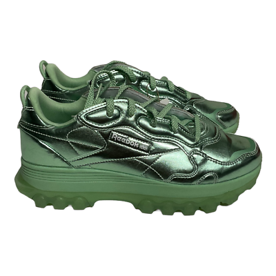 #ad REEBOK Cardi B Classic Leather Big Kid Mint Green Sneaker Shoe Size 3.5 6 NEW $49.88