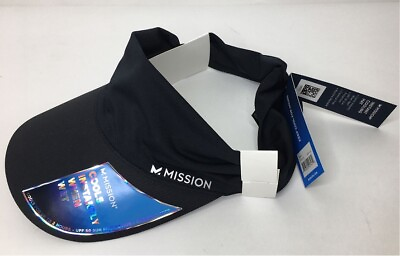 #ad MISSION Cooling Visor Black Instant Cooling Hat Sun Visor Lightweight Quick Dry $9.99
