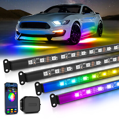 #ad MICTUNING N3 Car Underglow Light Strip Kit Lighting Underbody Multicolor Neon $49.49