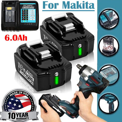 For Makita 18V 6.0Ah LXT Lithium ion Battery Or Charger BL1860 BL1830 BL1850 US $38.99