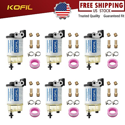 #ad 6× Water Separating Fuel Filter System S3213 Fits For Marine outboard Motor $124.80