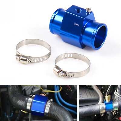 #ad 36mm Water Temp Temperature Joint Pipe Sensor Gauge Radiator Hose Adapter Blue $23.66
