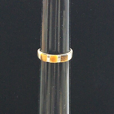#ad Marsala Sterling Silver Inlaid Tiger Eye Ring Sz 7 $20.69