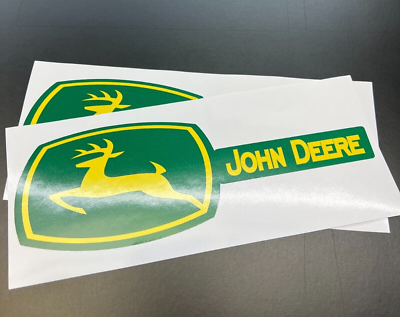 #ad Two John Deere Fade Resistant 7.75x2.5quot; Vinyl Decals Stickers Set $5.99