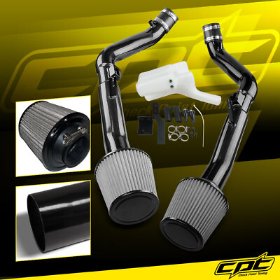 #ad For 08 13 G37 2dr 4dr 3.7L V6 Black Cold Air Intake Stainless Steel Air Filter $187.16