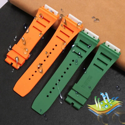 #ad 25mm Rubber Scews Version Watch Band Strap For RICHARD MILLE RM53 RM055 RM011 $18.00