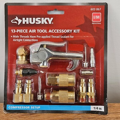 #ad #ad Husky 13 Piece Brass Air Compressor Accessory Kit $24.99