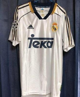 #ad Raul Real Madrid 98 00 CL Home Size L adidas Soccer Jersey Original Vintage Used $170.00