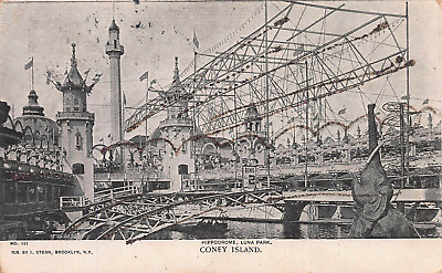 #ad Hippodrome Luna Park Coney Island Brooklyn N.Y. 1905 Postcard Used $12.00