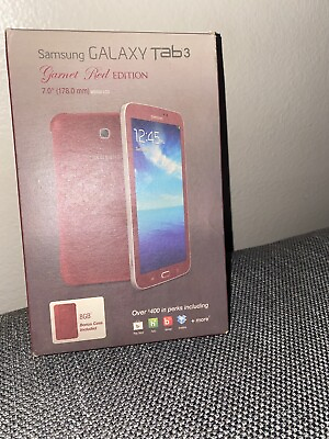 #ad * Samsung Galaxy Tab 3 GARNET RED EDITION SM T210RMKYXAR WI FI 8GB 7.0quot; $94.99