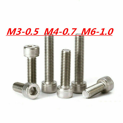 #ad M3 M4 M5 M6 304 Stainless Steel Allen Hex Socket Cap Head Screws Bolts DIN912 $7.09