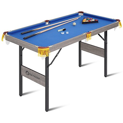 #ad 4Ft Folding Billiard Table Pool Table Kid Adults Mini Game Table 2 Cue Sticks $119.99