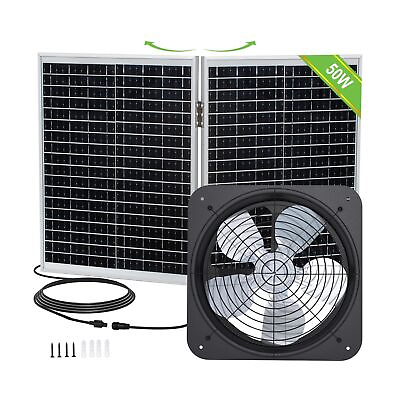 #ad ECO WORTHY 50W Solar Attic Fan Kit 50W Foldable Solar Panel and 14quot; DC Fan w... $143.80