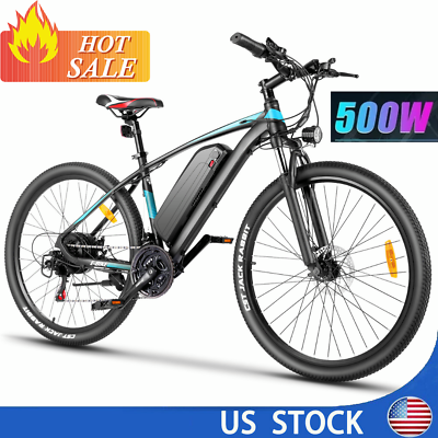 #ad 500W 48V Electric Bike 27.5quot; Mountain Bicycle Pro 21 Speed City Commuters Ebike✅ $498.99