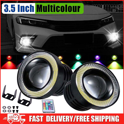 #ad 2X 3.5quot; Inch Car Projector LED Fog Light COB Halo Angel Eye Ring Bulb Lamp DRL $19.99