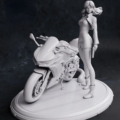 #ad 1 24 Scale Resin Figures Model Kit Rider Fighter Girl Unpainted Unassembled Kit $34.92