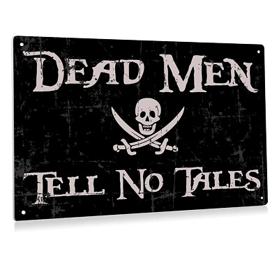 #ad Funny Dead Men Tell No Tales Metal Tin Sign Wall Decor Vintage Retro Signs In... $18.95