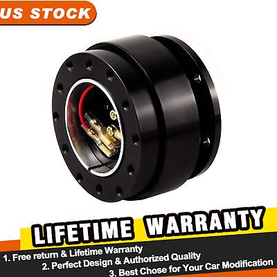 #ad Universal Car Steering Wheel Quick Release Hub Adapter Off Kit Black Aluminum $26.50