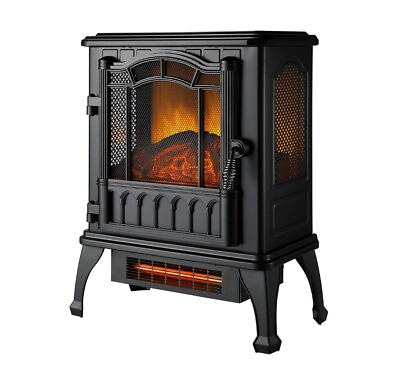 #ad Mainstays Black 1500w 2 Setting 3D Electric Stove Heater with Life like Flame $14.39