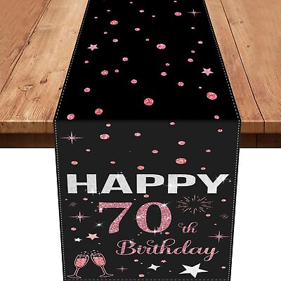 #ad 70th Birthday Decorations for WomenHappy 70th Birthday Table Runners 70 Year ... $12.81
